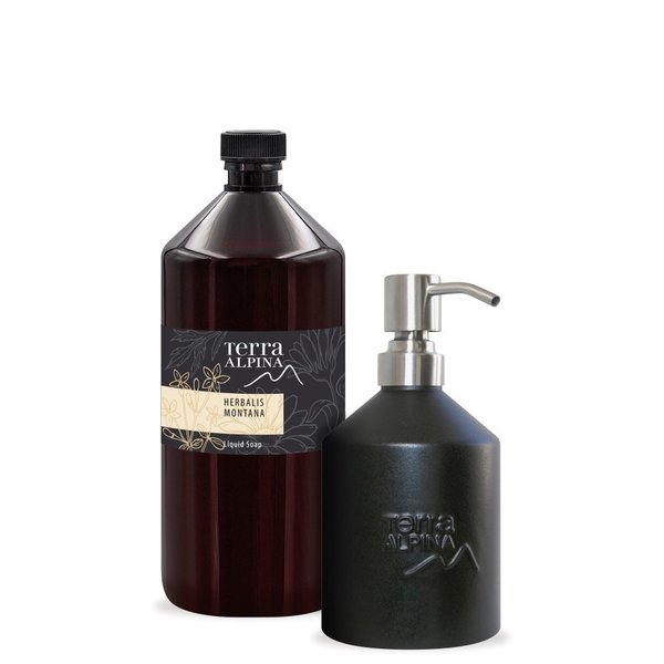 Terra ALPINA Ceramic Dispenser + Liquid Soap 1 Liter Refill